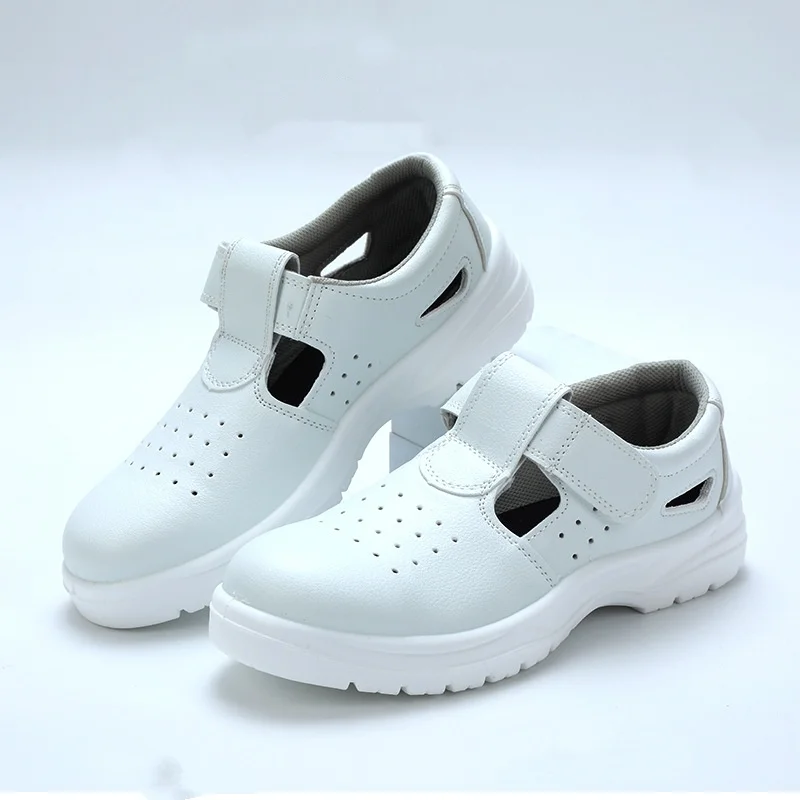 Large Size Men's Fashion Steel Toe Caps Work Safety Shoes Summer Soft Leather Sandals Worker Tooling Security Boots Safe Footwea