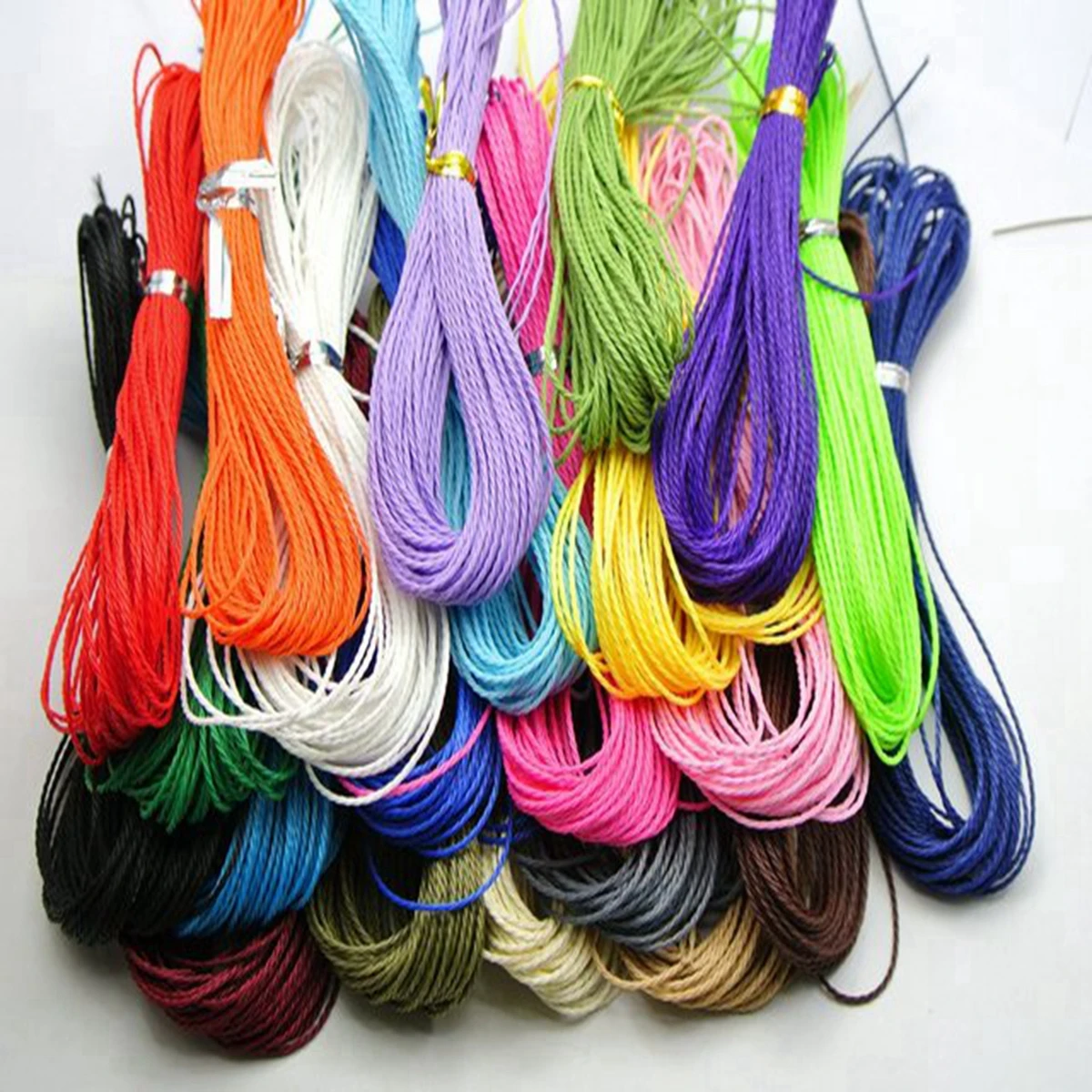 

200 Meters Waxed Polyester Twisted Cord String Thread Line 1mm 20 Color