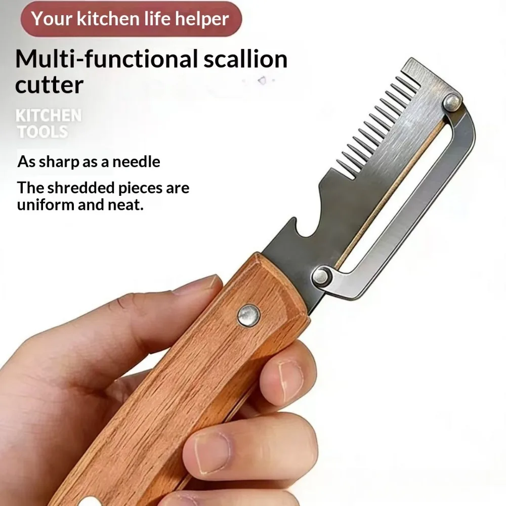 Stainless Steel Vegetable Cutter Green Onion Shredder Tool Sharp Scallion Slicer Peeler Knife Squid Flower Cutter Kitchen Gadget