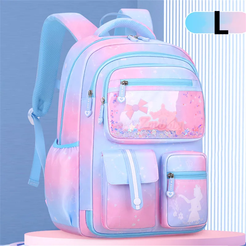 Mochila escolar Kawaii para niños y adolescentes, morral escolar de Color degradado pequeño, impermeable, primaria