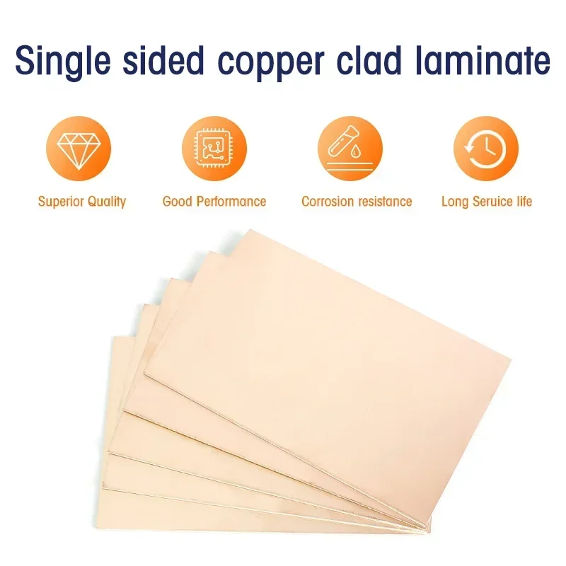 1/5/10Pcs FR4 10x15cm PCB Single Side Copper Clad Plate Laminate Circuit Fiber Material Universal Board for Etching DIY Pcbs Kit