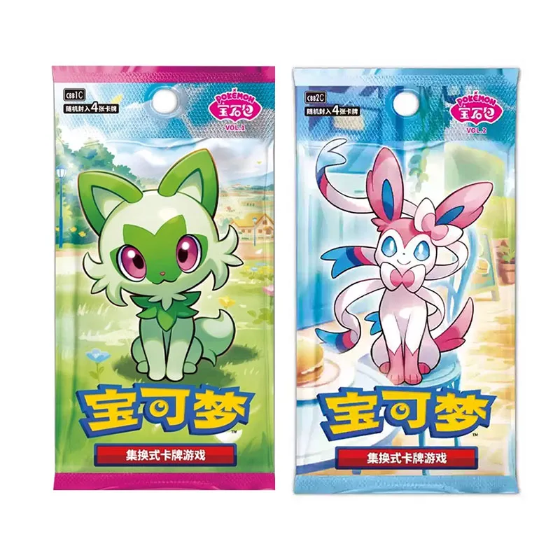 

New Hot Eevee Album Scarlet And Violet Tcg Trading Cards Gem Pack Vol.1 Vol.2 Chinese Collectible Blind Box Toy Birthday Gift