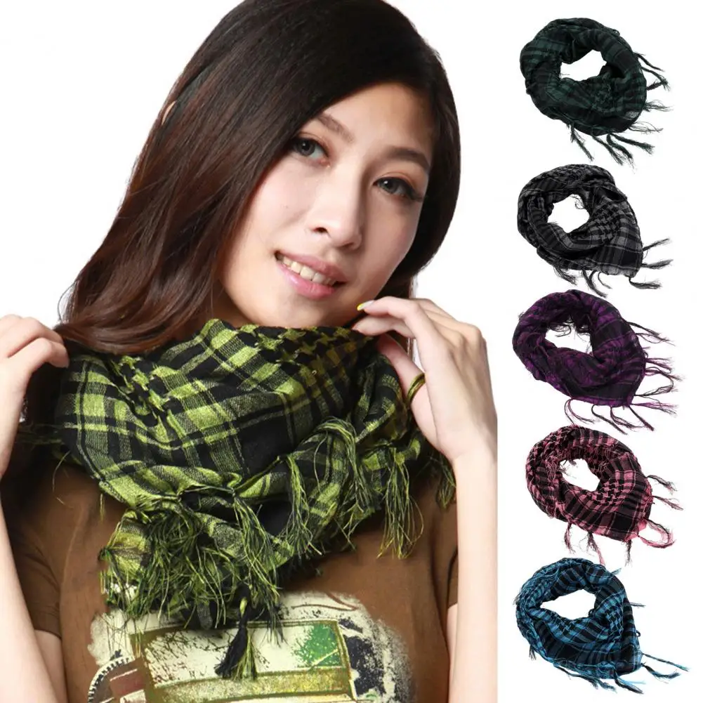 95x95cm Outdoor Hiking Scarves Military Arab Desert Scarf Army Headshawl with Tassel for Men Women Bandana Scarf Mask