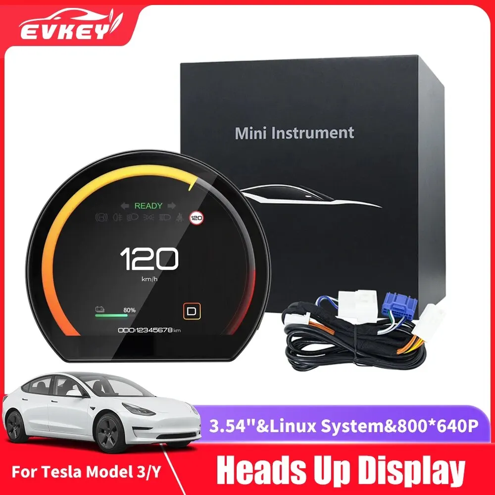 Evkey Hud Head Up 3.54 ''Display Voor Tesla Model Y 3 Speciale Head-Up Display Snelheidsmeter Voor Tesla Automodel 3 Y Accessiores