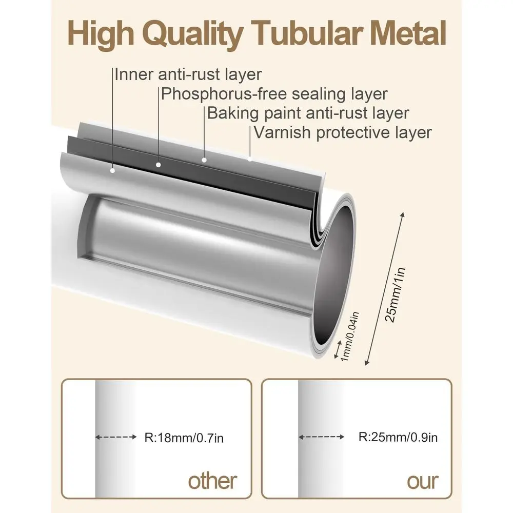 Cabide autônomo moderno com 2 ganchos, base Heavy Rock, 25,6 x 11,8 x 68,9 polegadas, branco