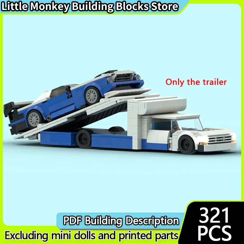 

Модель городской спасательной техники MOC, строительные кирпичи, прицеп Мустанг, модульная технология, детские праздничные подарки, сборные игрушки, костюм