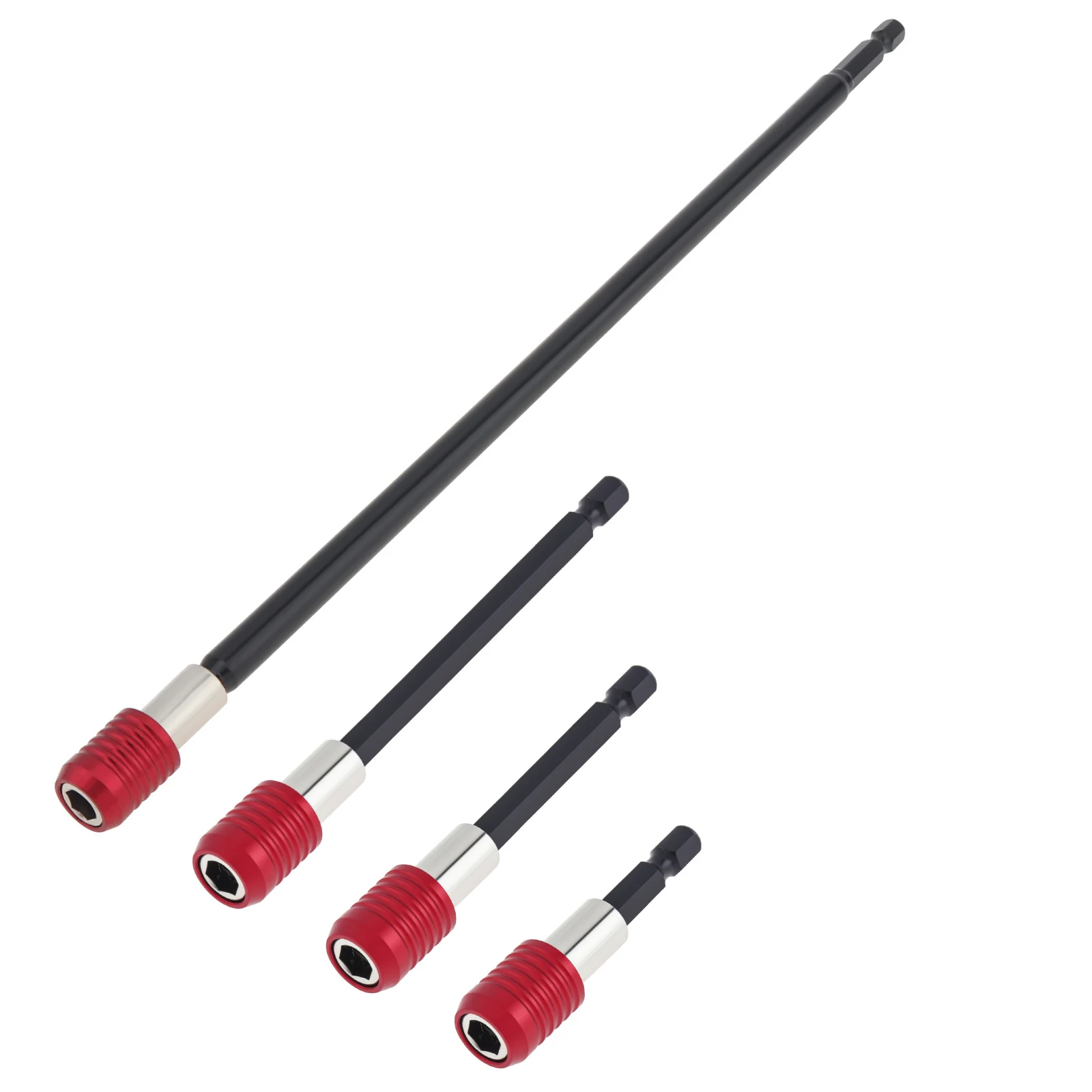 

4pcs Magnetic Drill Chrome Vanadium Steel Screwdriver Bit Holder Bar Impact Screws Driver 1/4 inch Hex Quick Release Bit Holder