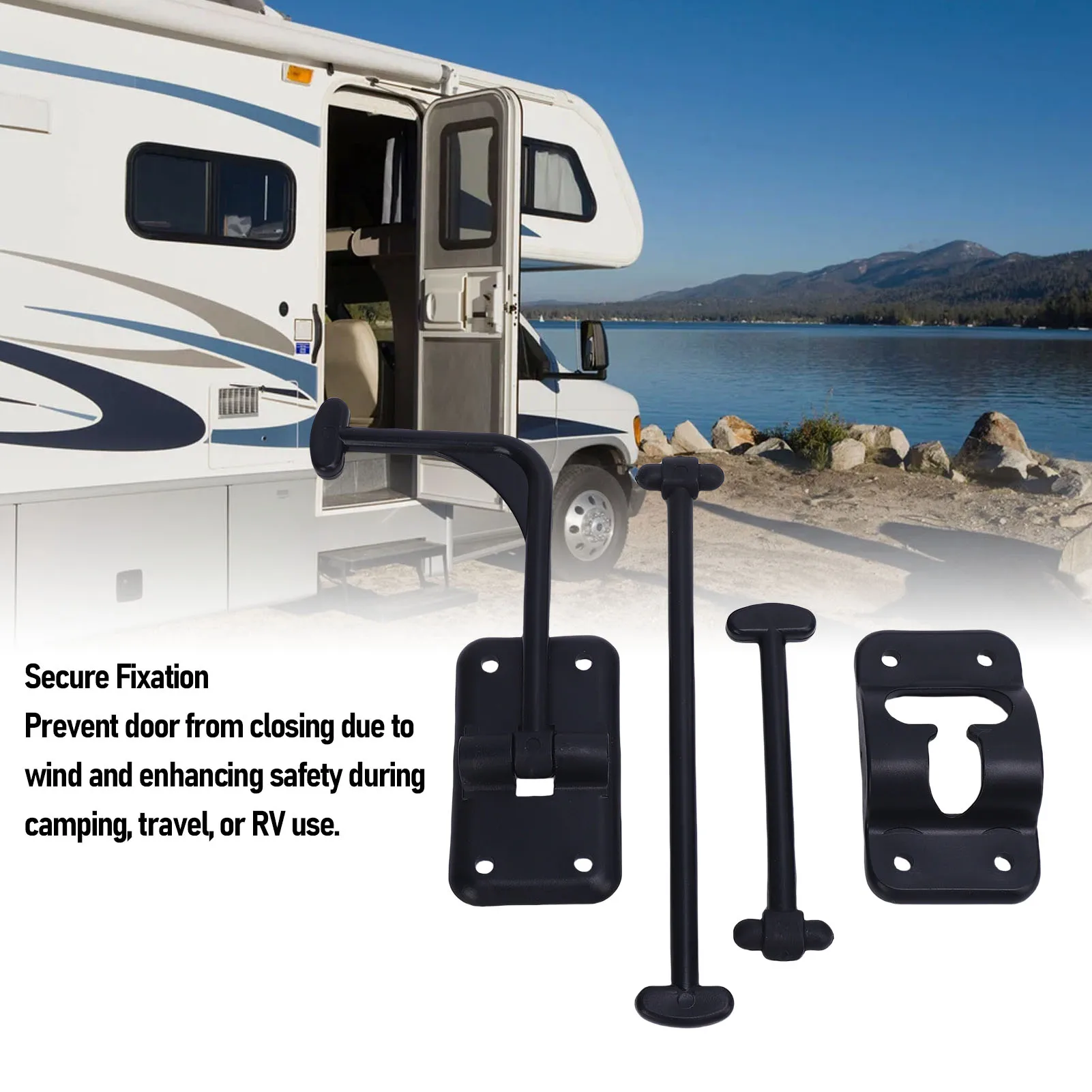 RV Entry Door Holder Catch ABS Multifunctional 90 Degree RV Entry Door Holder Wear Proof Easy Installation for Trailer