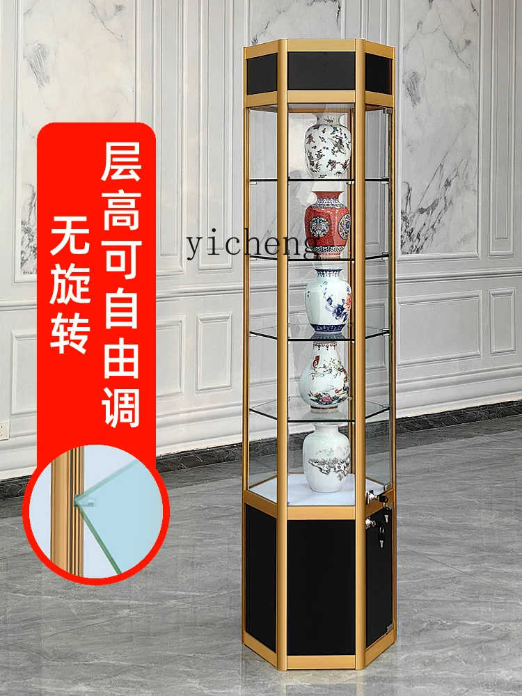 Zk Product Display Rack Gift Transparent Electric Rotating Cabinet Glass Display Rack round Display Cabinet