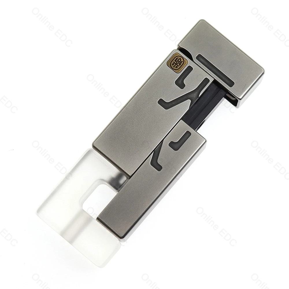 Giocattoli EDC usati YOLO STUDIO NO FIRE Push Slider Incisione in acciaio inossidabile Giocattoli antistress Spinner per dita Gadget da scrivania