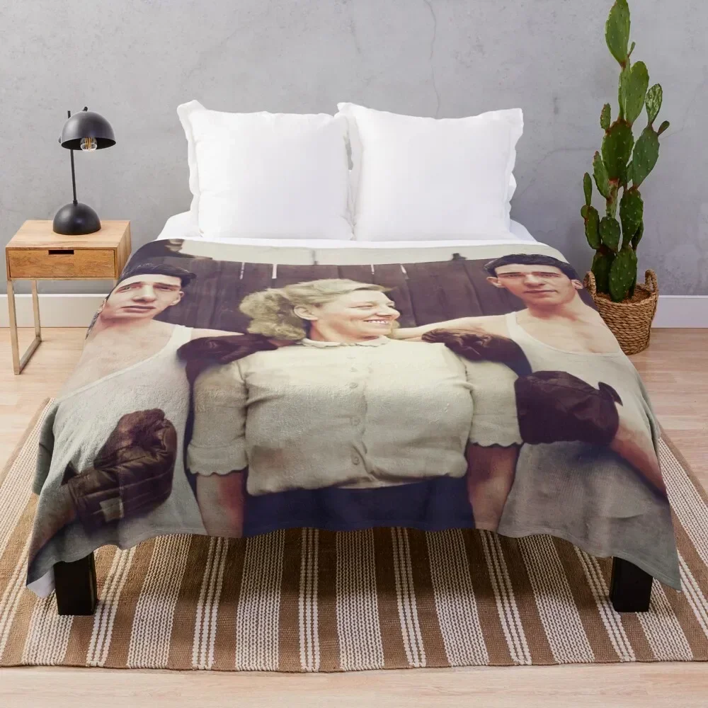 The Kray Twins in colour Throw Blanket Heavy Vintage Blankets