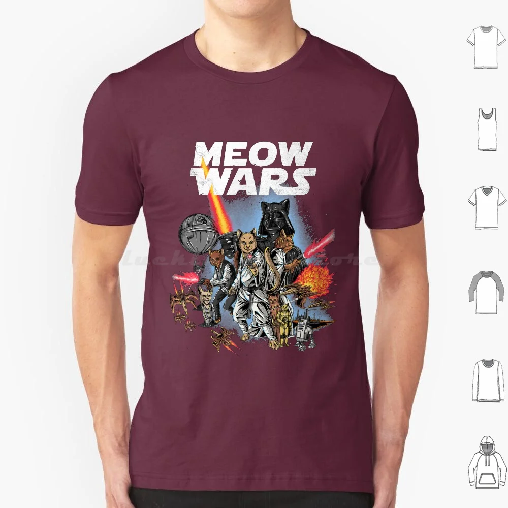 Cat Shirt Meow Wars Funny Cat Wars Shirt Cat T Shirt Cotton Men Women DIY Print Cat Meow Wars Funny