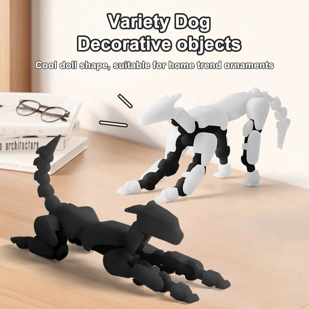 3D Printed Hound Action Figure Dog Action Figure Articulated Robot Dog Figurine with Multi-jointed Movements Animal Figurine