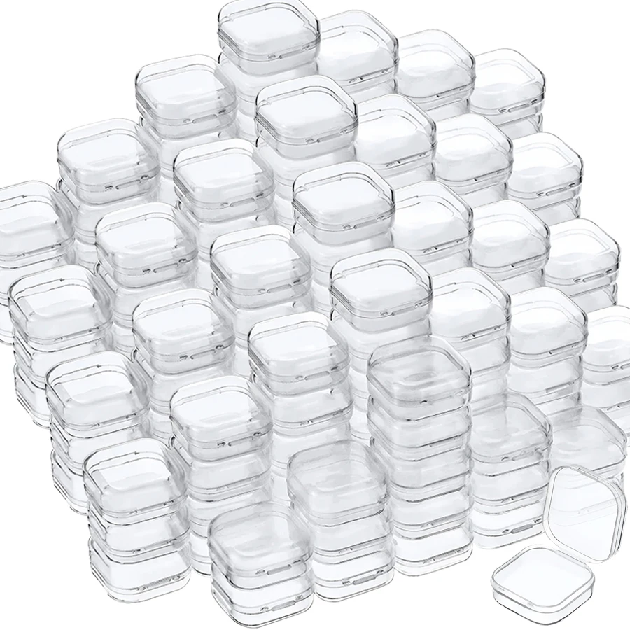 20/40/80pcs 3.5cm Transparent Mini Storage Boxes - Space-Saving Organizer for Jewelry Necklaces Earplugs Household Small Items