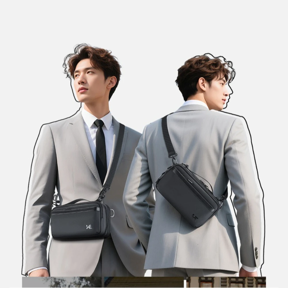 Men's Fashion Crossbody Chest Bag Small Niche Business Waterproof Large Capacity Shoulder Bag Commuter Travel Trendy Urban Pack