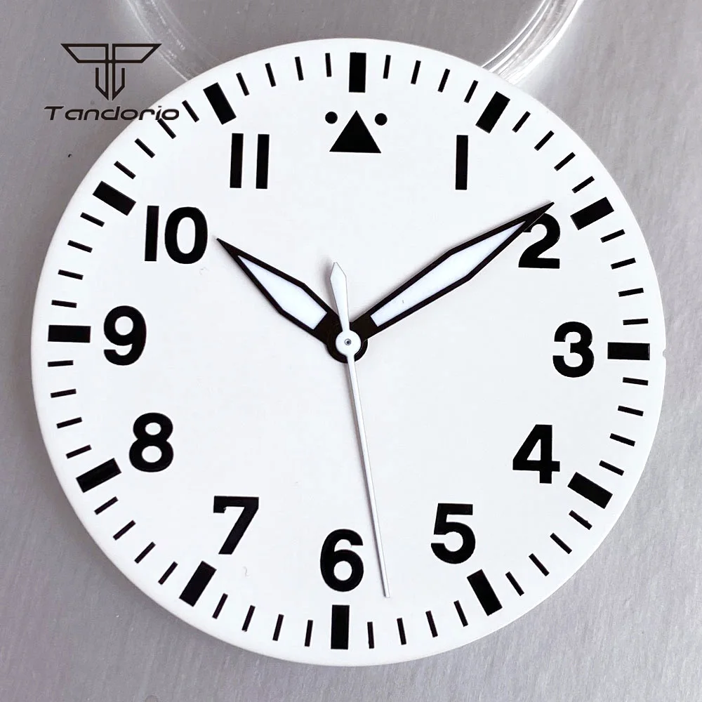 Tandorio 38mm Flieger Watch Dial and Hands Black/Blue/Green/White 9
