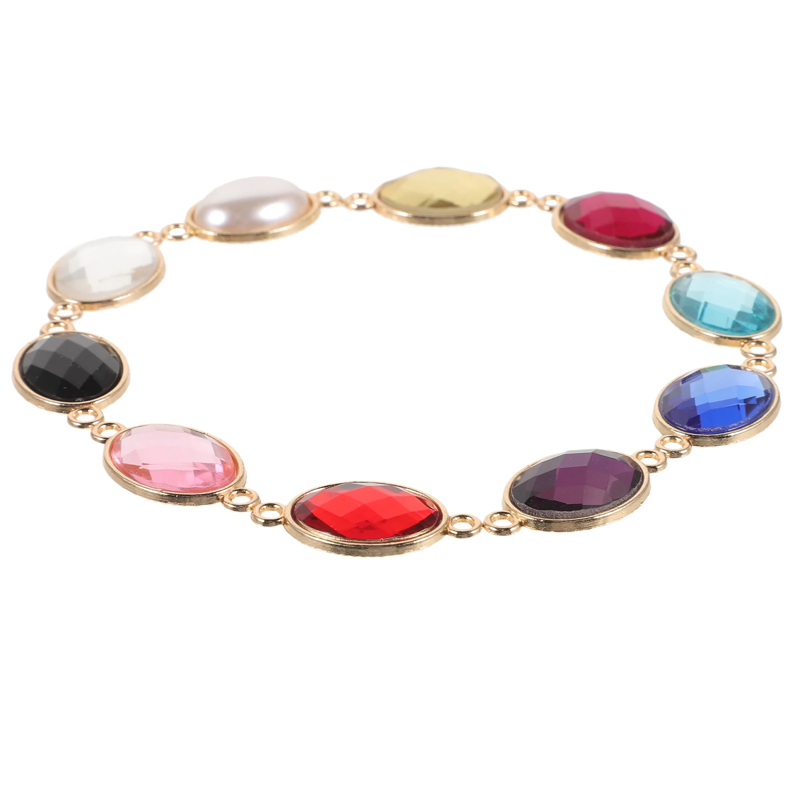 

10 Pcs Cat Eye Pendant Agate Beads Necklace Bracelet Diy Supplies Oval Connectors Gemstone Pearls White Red Black