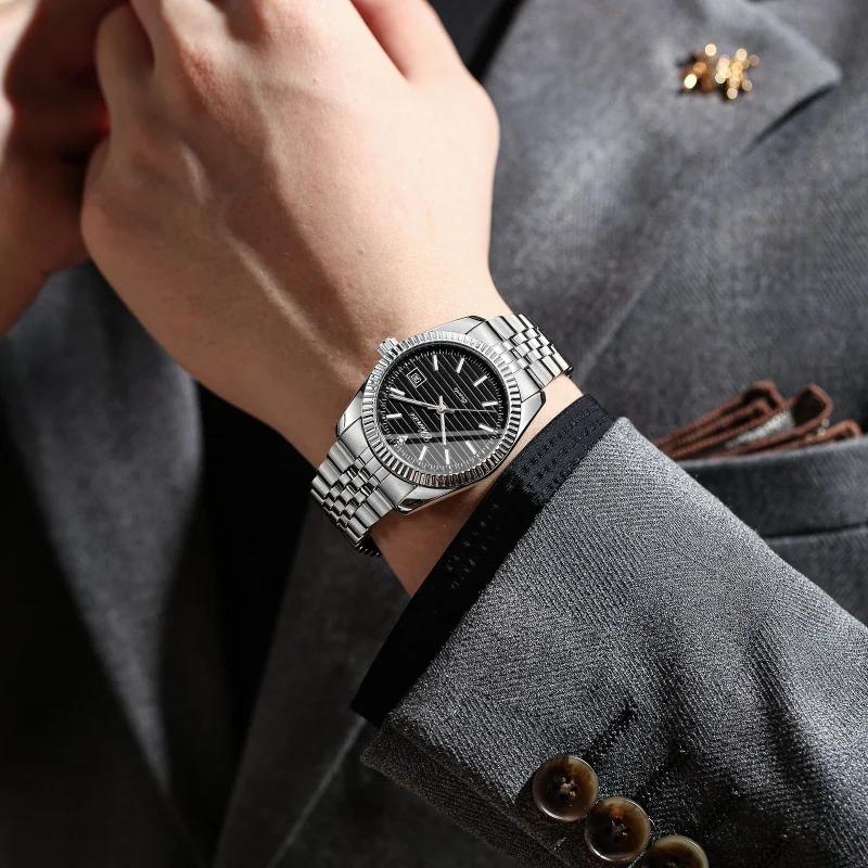 Классические мужские кварцевые часы CHENXI 004D, модные светящиеся часы из нержавеющей стали с календарем, водонепроницаемые повседневные нейтральные часы, элегантные часы