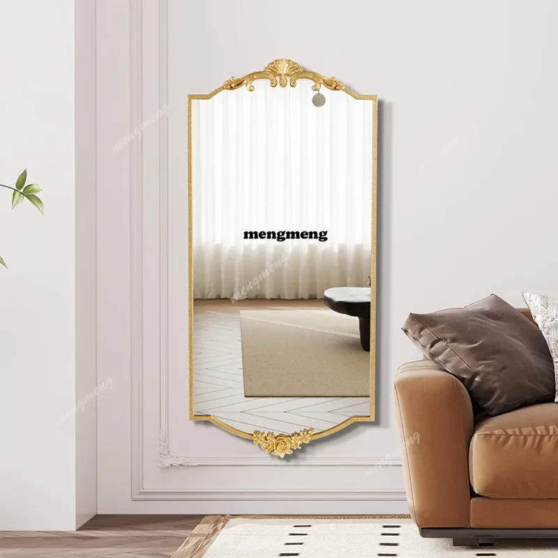 Hot sales Retro French classical carved full-length mirror wall-mounted full-length mirror home living room bedroom decorative m