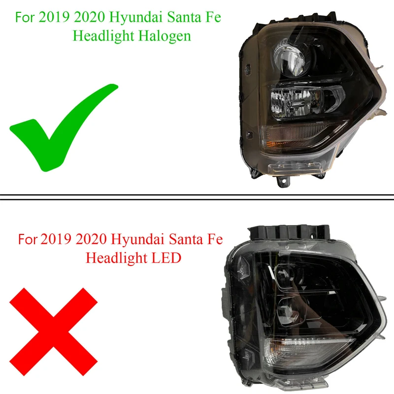 For Hyundai Santa Fe 2019 2020 Halogen Fog Light Car Front Bumper Turn Signal Lamp Headlight Assembly 92102S2000 92101S2000