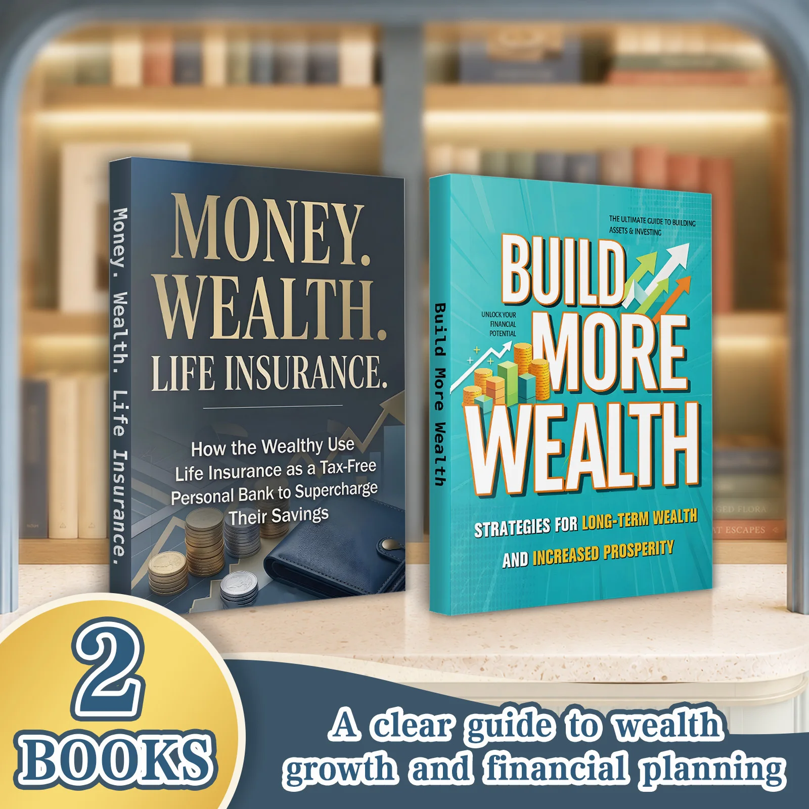 2-Book Wealth Management & Long-Term Financial Planning Book Set, Includes Build More Wealth and Money Wealth Life Insurance