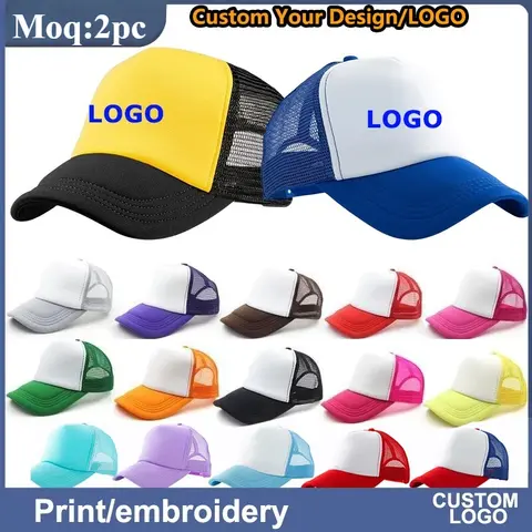 Custom Logo Trucker Hats Adjustable Foam Mesh Snapback Cap for Men And Women Sports Team Baseball Cap Adult Sun Hat