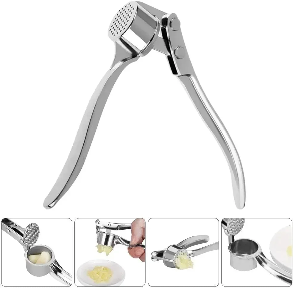 2025 جديد هراسة الثوم المصنوعة من الفولاذ المقاوم للصدأ لضغط القرنفل وتحطيم الزنجبيل المحمولة المطبخ الخضار الطبخ الطارد دليل طحن #3