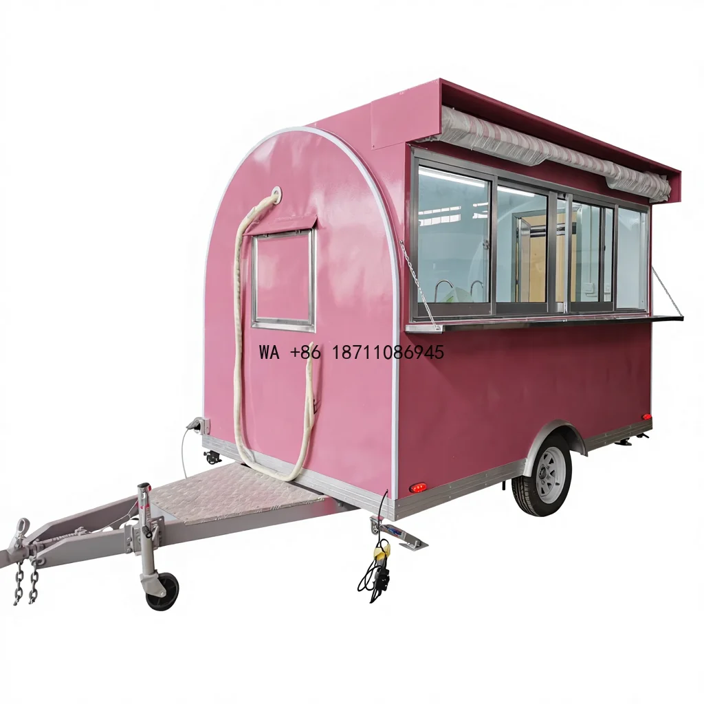 Fully Equipped Mobile Hamburger Pizza Trailer Car Ice Cream Coffee bar Small Motorcycle Food and Beverage Trailer