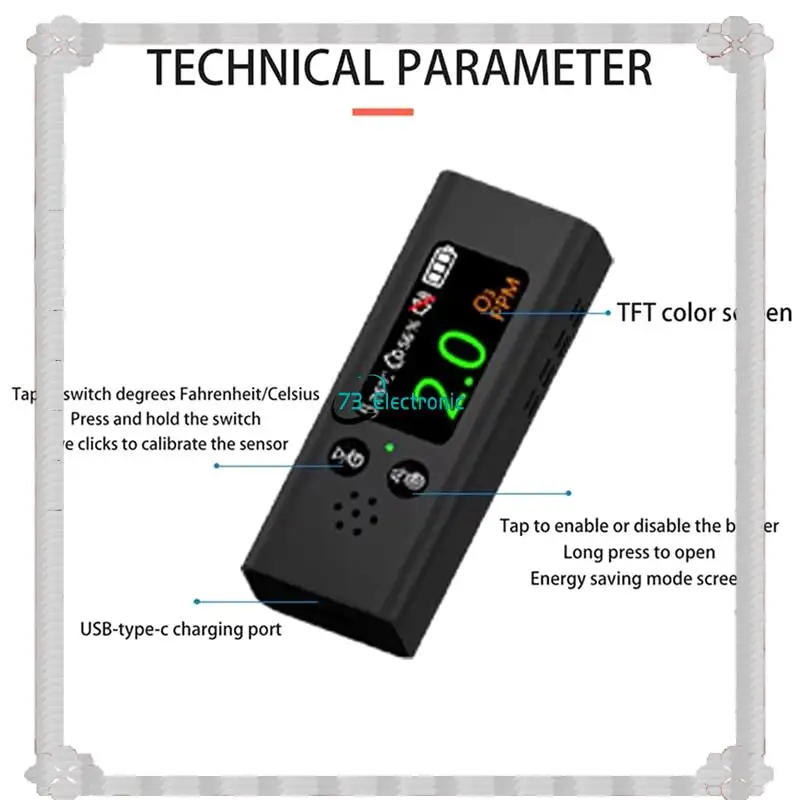 24-Hour Delivery Air Quality Detector O3 Gas/Temperature Humidity Tester Household USB Charging O3 Monitor