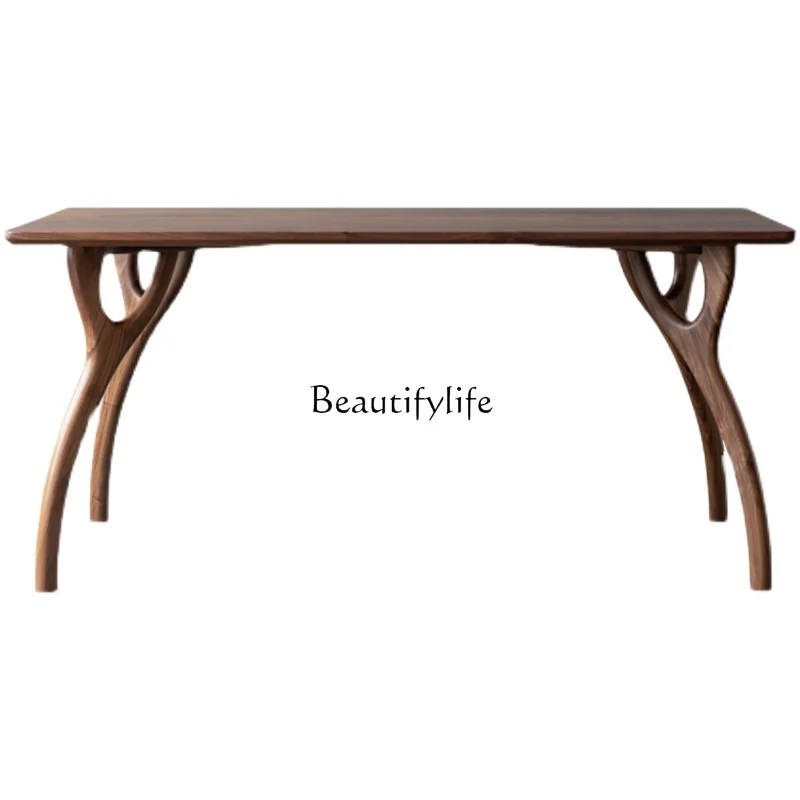 

North American black walnut dining table modern simple log Nordic light luxury assembled solid wood