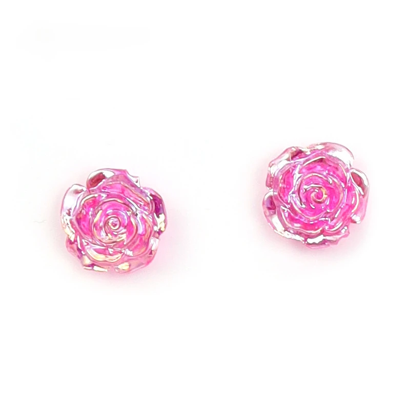 Korean Fashion Rose Flower Resin Rose Earrings New Korean Women\'s Imitation Crystal Earrings wholesale Women\'s Jewelry