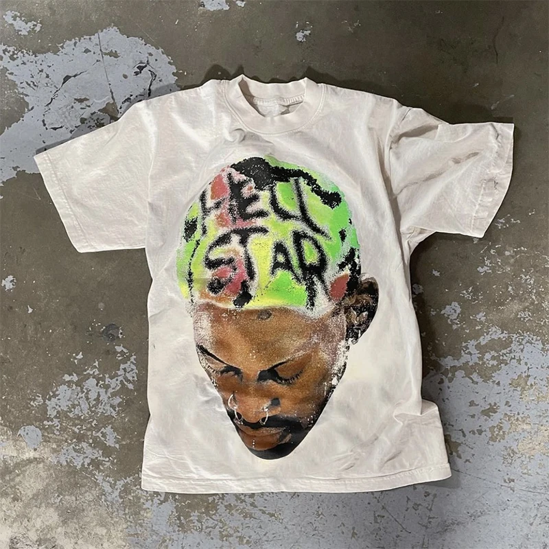 

Модная футболка унисекс с коротким рукавом для уличной моды, летняя одежда, бренд Hellstar Studios, круглый вырез, стандартный крой