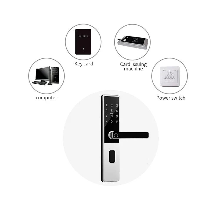 Home Security Mortise Smart Card Electronic Fingerprint Lock Digital Code Door Lock password bluetooth key smart door lock