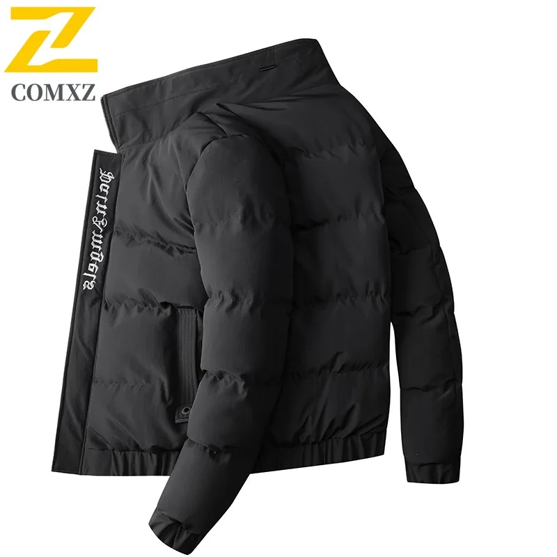 COMXZ Men Winter Jacket Trendy Windproof Thick High-Quality Hiking Shopping Padding Coat Outdoor Glamorous Cotton Padded Jacket
