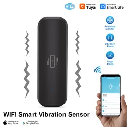 ONENUO Tuya Smart Home WiFi Vibration Sensor Detection APP Notification Real-Time Motion Shock Alarm History Record Security