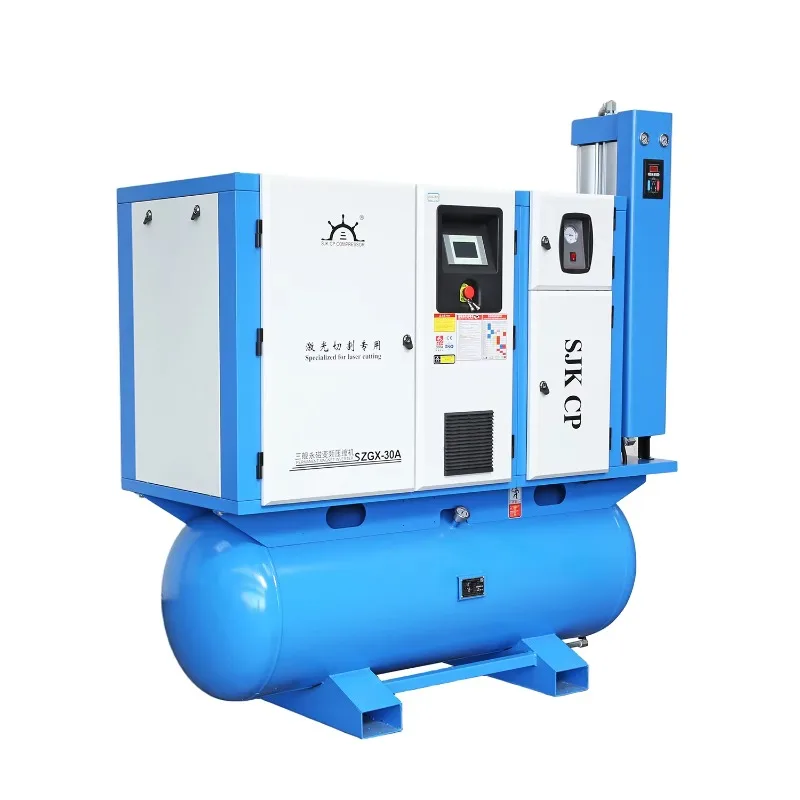 China Silent Portable Screw Air Compressor 15kw22kw Production Factory Secondary Compression IP55 Refrigerant 143a