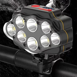 8 LED Bike Head Light Front Lamp With Mount Set USB Rechargeable High Bright Bicycle Headlight 360° Rotatable Waterproof Lights