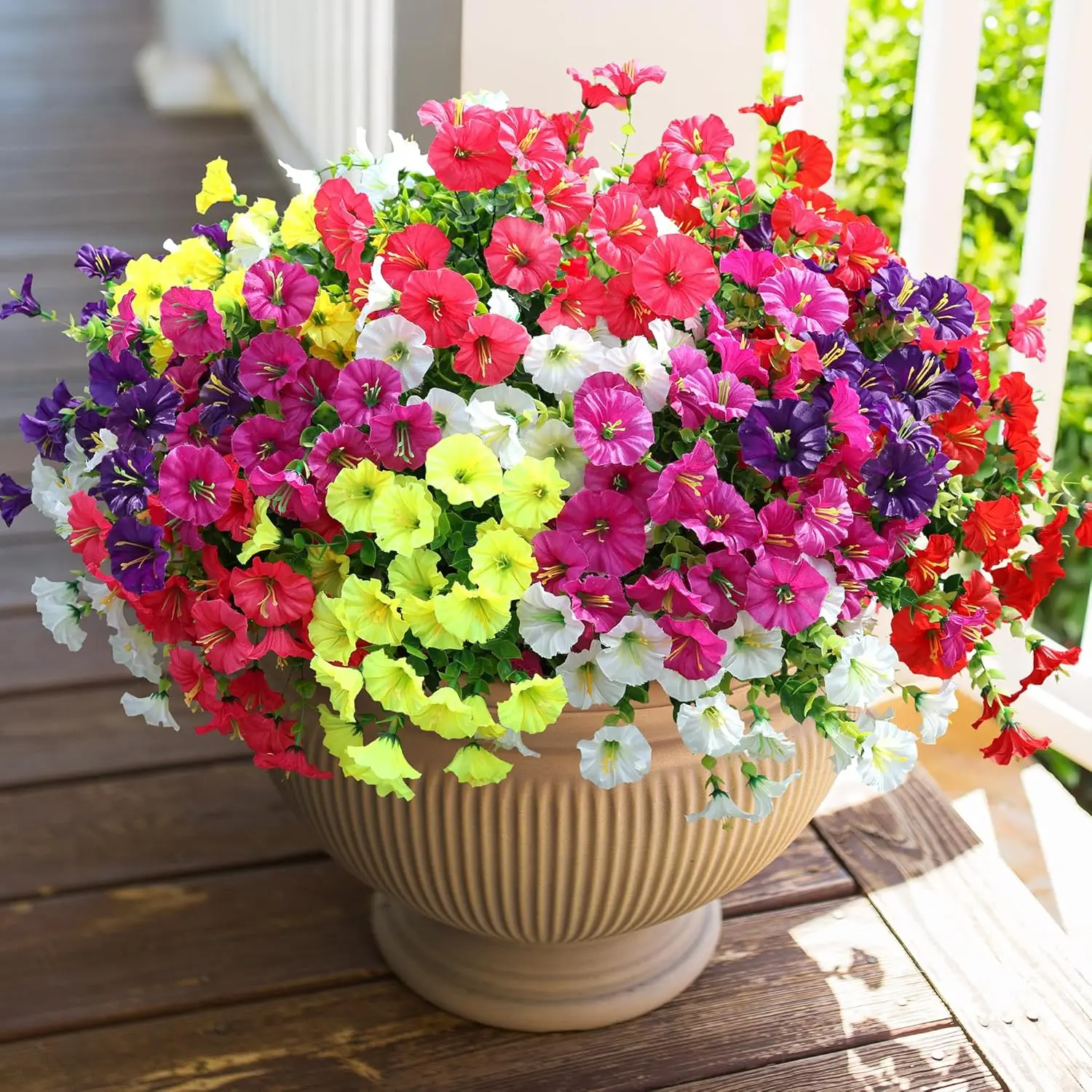 5/10 Stück violette künstliche Blumen, 35 cm, künstliche Blumen für Zuhause, Raumdekoration, Garten, Hochzeitsdekoration, Blumenkorb für den Außenbereich – Detail 1