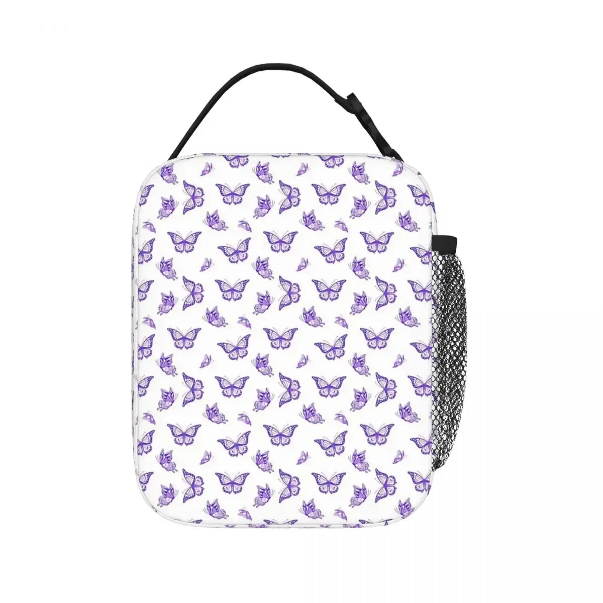 

The Purple Butterfly Print Lunch Bags Insulated Lunch Tote Waterproof Bento Box Leakproof Picnic Bags for Woman Work Kids School