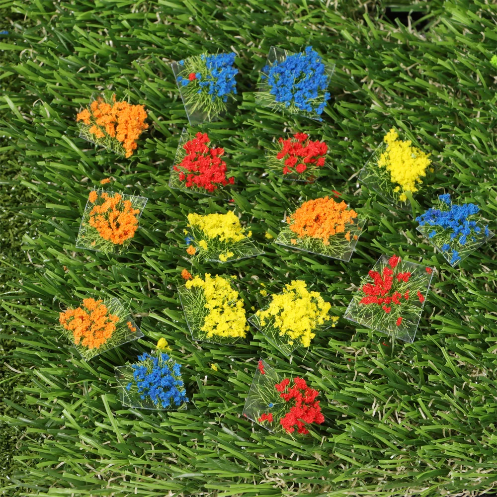 28PCS/Box Mini Micro Landscape Game Sandbox Flower Cluster Simulation Terrain Production Model Scene Wild Miniature Grass