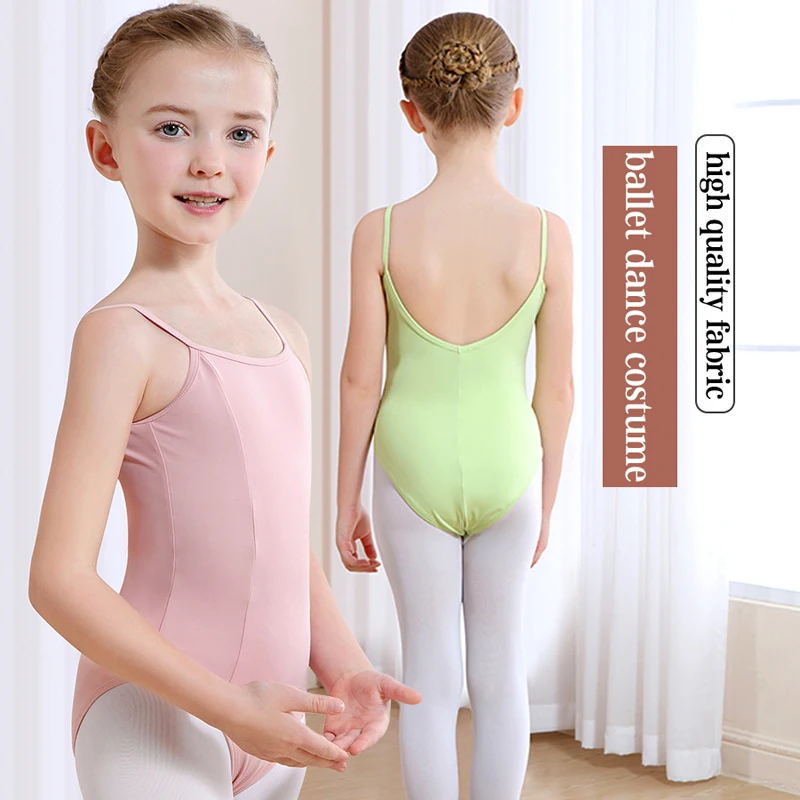 Vestiti da ballo di balletto per bambini per ragazze vestiti da allenamento con bretelle a maniche corte estivi per la danza dell'esame di grado per bambini