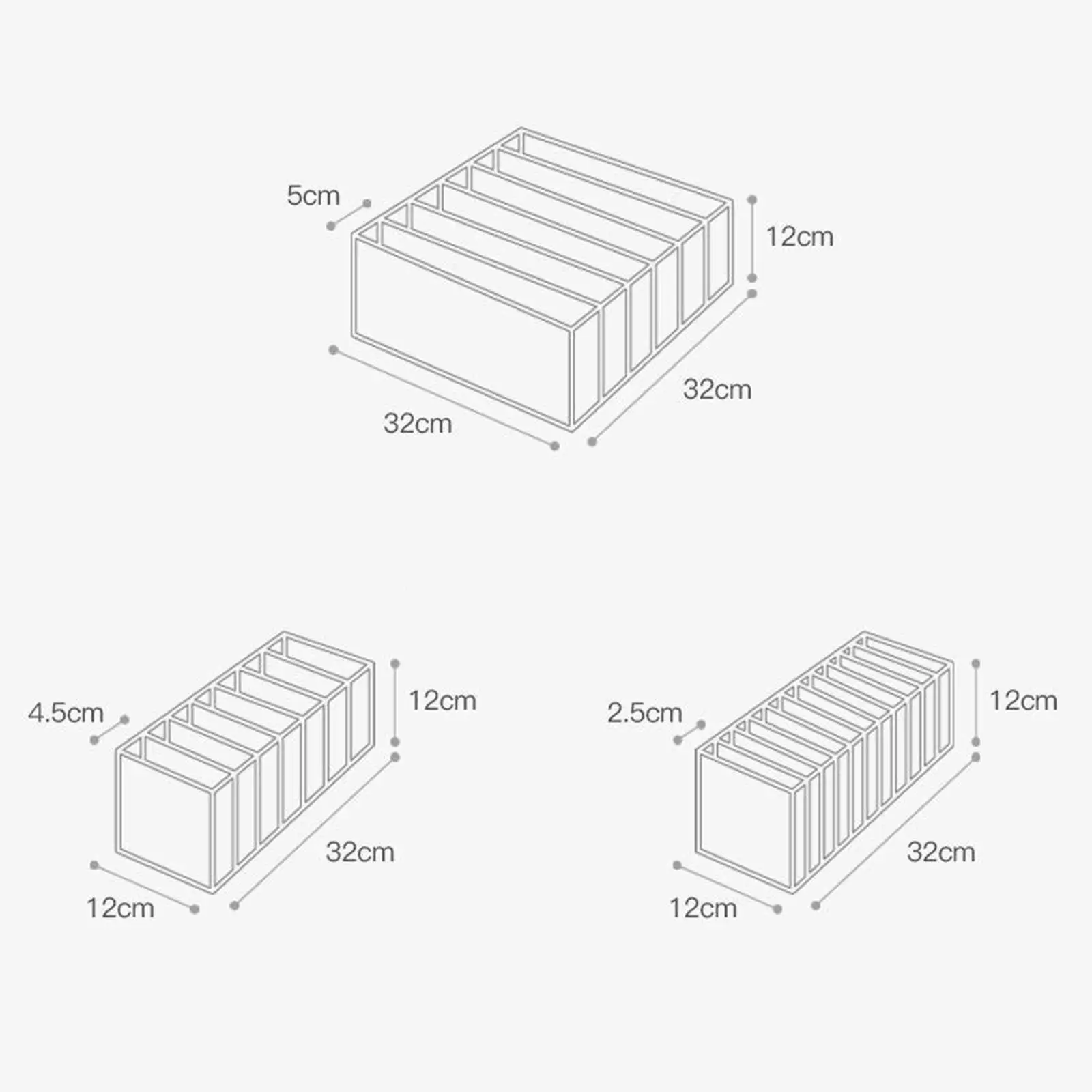 Practical Nylon Storage Box for Underwear Drawer Divider Space Saving