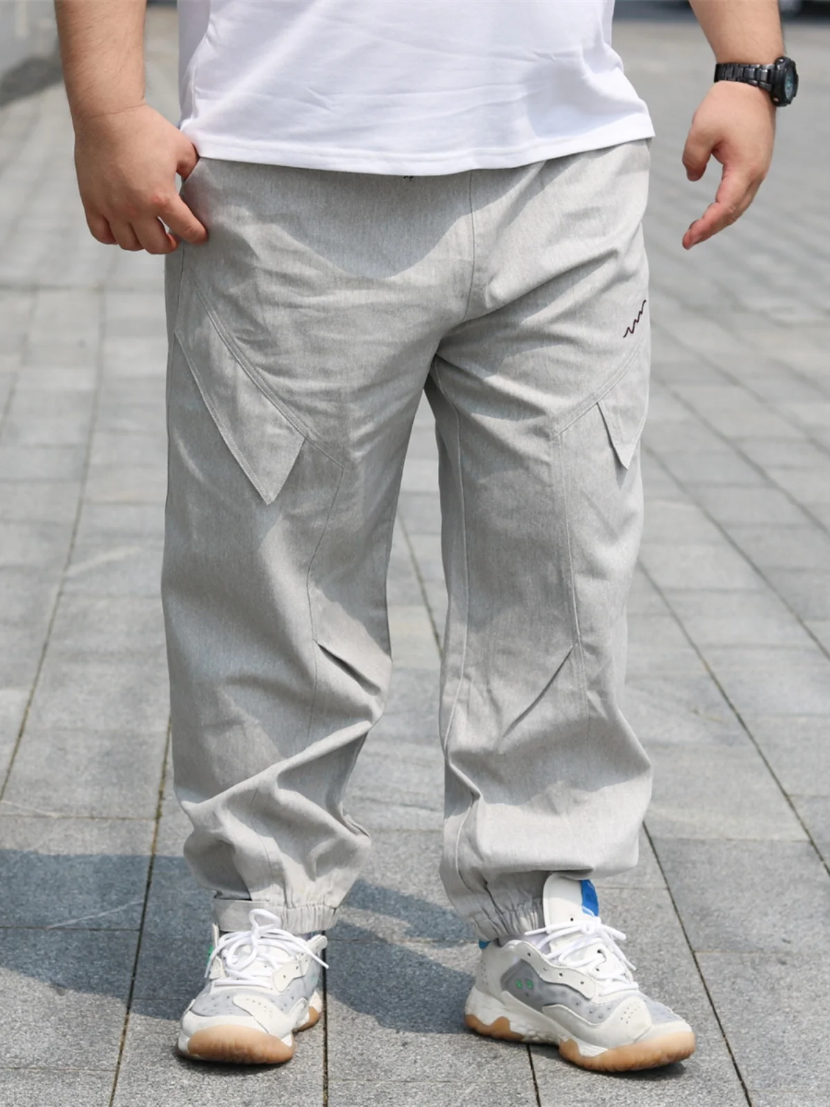 

Мужские свободные повседневные брюки: осенняя новинка в японском стиле, модные рабочие брюки-карго с манжетами в стиле Харадзюку для молодежи