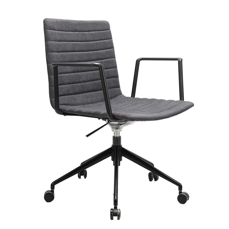 Meeting PU Leather Office Chair Meeting Guests Lift Staff Computer Boss Chair Aluminum Office Furniture