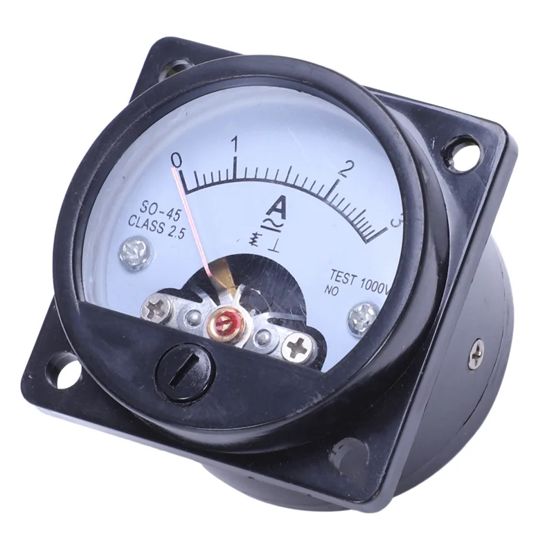 

Premium-4X AC 0-3A Round Analog Panel Meter Current Measuring Ammeter Gauge Black