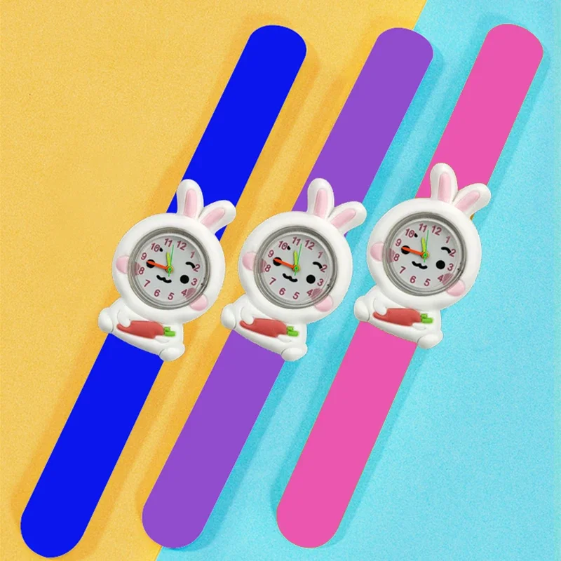 Cat Rabbit Pattern Children\'s Watch Fashion 3D Sheep Duck Baby Toy Kids Watches for Boy Girl Gift Clock