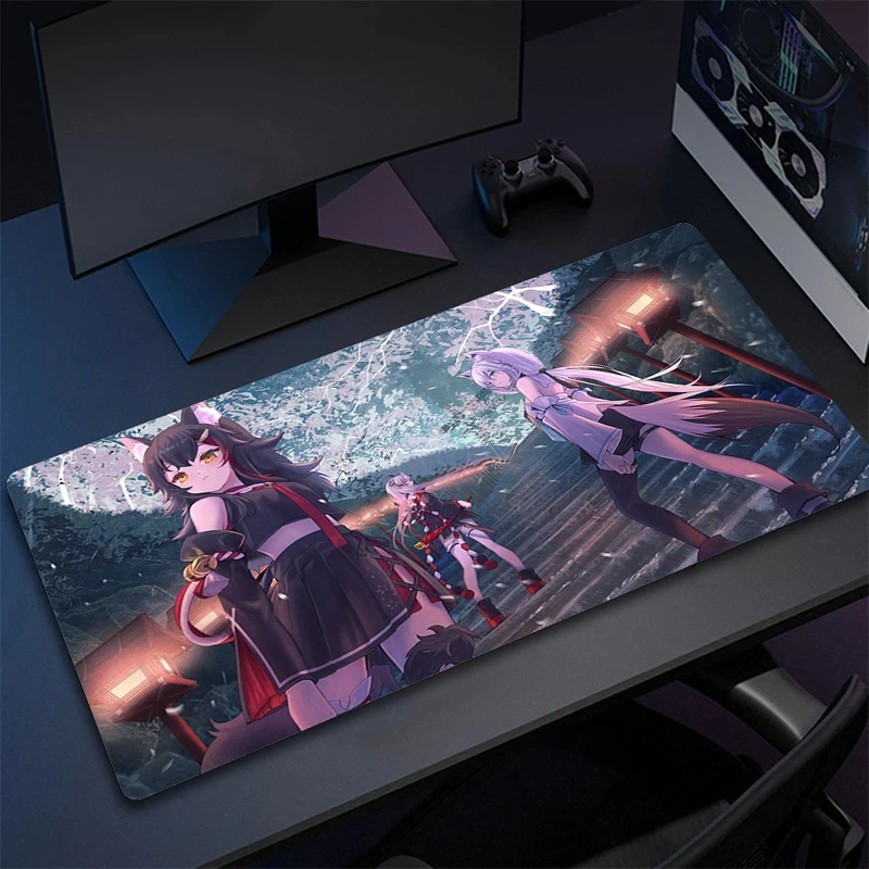 Hololive Nakiri Ayame Mouse Mat Rubber Desk Mat Office Large Gaming Mousepad Anime Locking Edge Mouse Pad Gamer Non-Slip Carpet