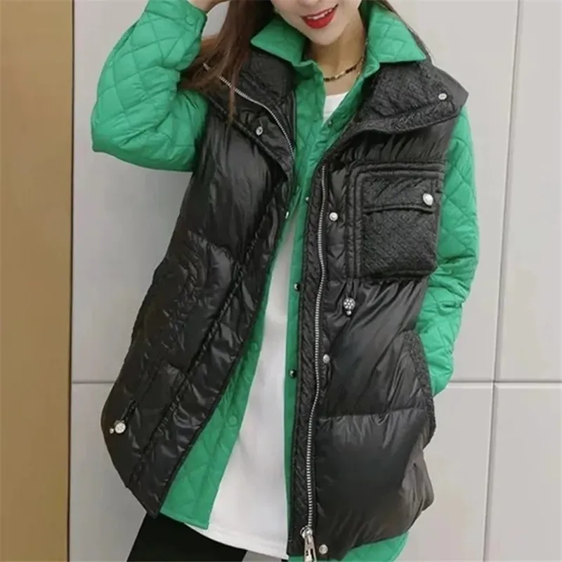 Fashion Cotton Jacket Women\'s Spring Autumn Winter Loose Versatile Casual Work Jacket Cotton Shirt Coat Green White bBlack Purpl