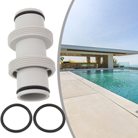 Hose Extension Adapter For Intex Split Hose Plunger Valve 1.5in To 1.5in Swimming Pool Straight Connector Plastic Hose Adapter