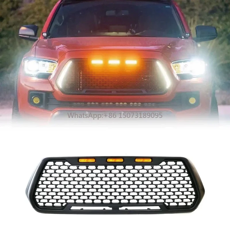 

Высококачественный комплект кузова, передняя решетка автомобиля с подсветкой для Tacoma 2016-2023, сетчатая решетка переднего бампера, автомобильные аксессуары